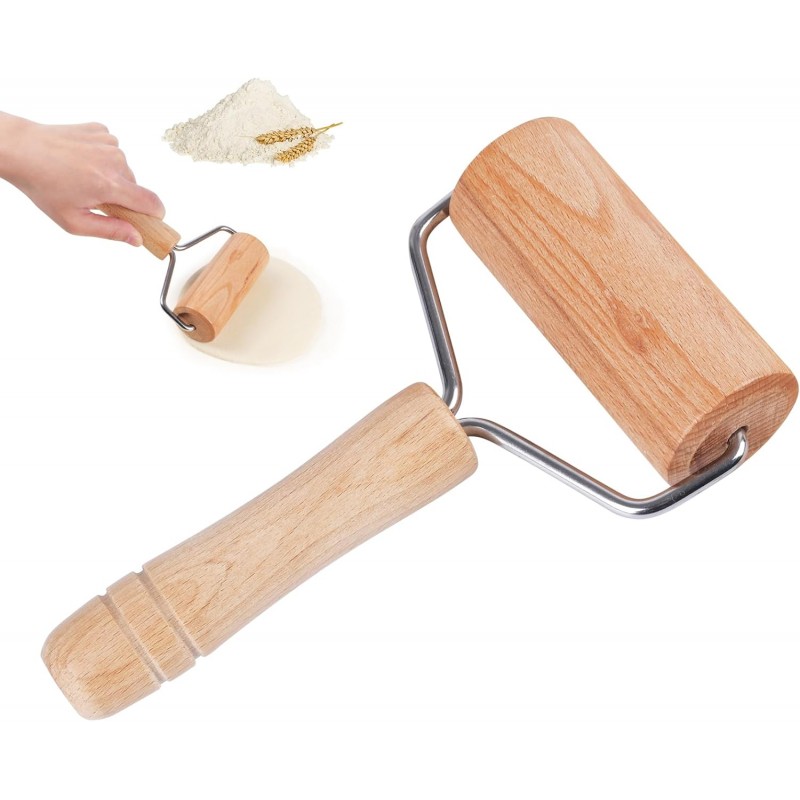 Rolling Pin, Wooden Rolling Pins For Baking, Pizza Dough Roller, Not Easy To Crack, Non-Stick Wood Pastry Roller, Essential Kitchen Utensils.