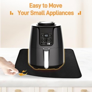 Heat Resistant Mat for Air Fryer, 15 x 18in Heat Resistant Mat for Countertop, Fireproof Silicone Countertop Protector Appliance Slider Hot pod for Air Fryer, Coffee Maker, Toaster, Oven (Black)
