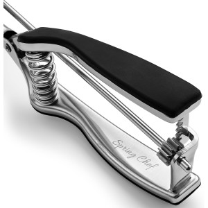 Spring Chef Extra Large Cookie Scoop, 18/8 Stainless Steel Melon Baller Scoop, Spring Loaded Trigger Release for Cookie Dough, Ice Cream, Meatball, Cupcake, 5.5 tablespoon (tbsp) portion, #10, Black