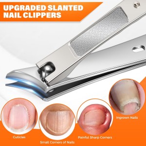 DRMODE Toenail Clippers for Seniors Thick Toenails, Large Toe Nail Clippers for Men Thick Nails with Wide Opening, Sharp Heavy Duty Ingrown Toenail Clippers Nail Cutter Long Handle with Slanted Blade