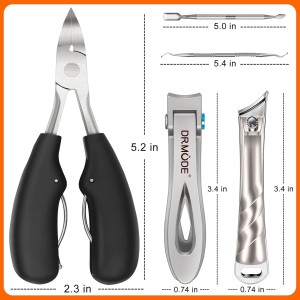 DRMODE Toenail Clippers for Seniors Thick Toenails, Large Toe Nail Clippers for Men Thick Nails with Wide Opening, Sharp Heavy Duty Ingrown Toenail Clippers Nail Cutter Long Handle with Slanted Blade