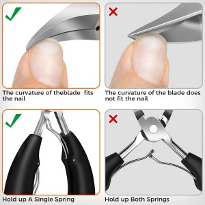 DRMODE Toenail Clippers for Seniors Thick Toenails, Large Toe Nail Clippers for Men Thick Nails with Wide Opening, Sharp Heavy Duty Ingrown Toenail Clippers Nail Cutter Long Handle with Slanted Blade