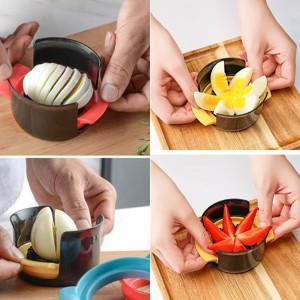 4 In 1 Multipurpose Egg Slicer,Easy to Use,Muti-color Plastic Egg Dicer,Practical Fruit Dicer Fruit Slicer for Slicing Strawberries Kiwifruit