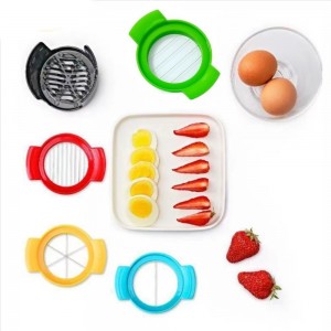4 In 1 Multipurpose Egg Slicer,Easy to Use,Muti-color Plastic Egg Dicer,Practical Fruit Dicer Fruit Slicer for Slicing Strawberries Kiwifruit