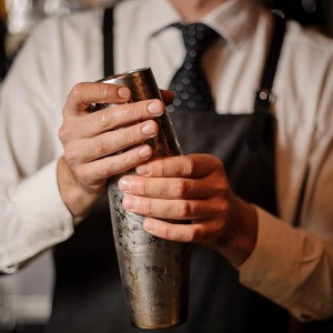 6 Pcs Cocktail Shakers Professional Bar Shaker Boston Shaker Set Martini Shakers Drink Mixer Shake for Drink Mixing 18 oz, 28 oz (Silver)