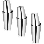 6 Pcs Cocktail Shakers Professional Bar Shaker Boston Shaker Set Martini Shakers Drink Mixer Shake for Drink Mixing 18 oz, 28 oz (Silver)