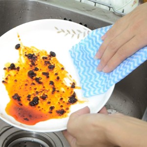 Blue Disposable Kitchen Cleaning Towel Heavy Duty Cleaning Rags Disposable Dish Cloths 50 Count/Pack