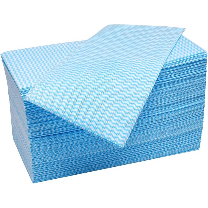 Blue Disposable Kitchen Cleaning Towel Heavy Duty Cleaning Rags Disposable Dish Cloths 50 Count/Pack