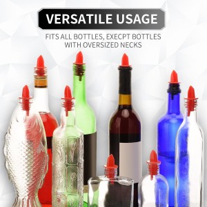 Plastic Liquor Bottle Pourers red- 12 Pack Classic Bottle Pourers for Alcohol, Leak-Proof, Dishwasher-Safe Pour Spouts for Liquor Bottles (red)