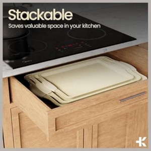 18-Piece Deluxe Nonstick Carbon Steel Bakeware Set - Professional Kitchen Oven Baking Pans with White Silicone Handles and Accessories