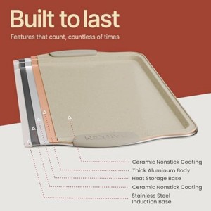 18-Piece Deluxe Nonstick Carbon Steel Bakeware Set - Professional Kitchen Oven Baking Pans with White Silicone Handles and Accessories