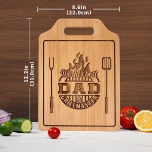 Dad Gifts for Dad Birthday Gift for Dads Christmas Gifts Who Wants Nothing from Daughter Son - Engraved Bamboo Cutting Board 12.3"L x 8.7"W x 0.4"Th
