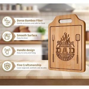 Dad Gifts for Dad Birthday Gift for Dads Christmas Gifts Who Wants Nothing from Daughter Son - Engraved Bamboo Cutting Board 12.3"L x 8.7"W x 0.4"Th
