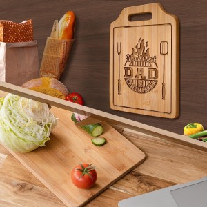 Dad Gifts for Dad Birthday Gift for Dads Christmas Gifts Who Wants Nothing from Daughter Son - Engraved Bamboo Cutting Board 12.3"L x 8.7"W x 0.4"Th