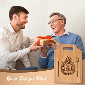 Dad Gifts for Dad Birthday Gift for Dads Christmas Gifts Who Wants Nothing from Daughter Son - Engraved Bamboo Cutting Board 12.3"L x 8.7"W x 0.4"Th