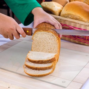 Small Glass Cutting Board,Clear Tempered Glass for Kitchen 1 Pcs (8"x12"),with Rubber Feet,Non-Slip,Durable Shatter Resistant,Dishwasher Safe,Scratch Resistant,Heat Resistant