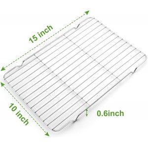Cooling Rack and Baking Rack with Stainless Steel, 2 - Pack 10 x 15 Inches Heavy Duty Cooling Racks for Cooking and Baking, Sturdy Cookie Cooling Rack, Easy to Clean Oven & Dishwasher Safe