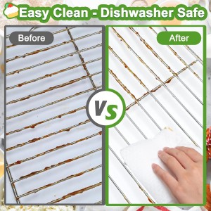 Cooling Rack and Baking Rack with Stainless Steel, 2 - Pack 10 x 15 Inches Heavy Duty Cooling Racks for Cooking and Baking, Sturdy Cookie Cooling Rack, Easy to Clean Oven & Dishwasher Safe