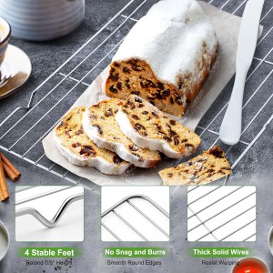 Cooling Rack and Baking Rack with Stainless Steel, 2 - Pack 10 x 15 Inches Heavy Duty Cooling Racks for Cooking and Baking, Sturdy Cookie Cooling Rack, Easy to Clean Oven & Dishwasher Safe