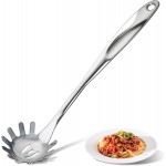 HANSGO Stainless Steel Pasta Server, 13 Inch Spaghetti Fork with Teeth & Drainage Holes - Heat Insulated Handle for Serving Pasta, Stirring Sauces, Tossing Salads & Draining Vegetables