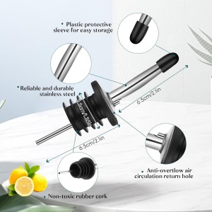 Maxcheck 3 Sets 16 oz Plastic Long Neck Bottles with Pourer and Caps Plastic Juice Pour Bottles with Stainless Steel Bottle Pourer Tapered Spout for Liquor Juice Store Syrup