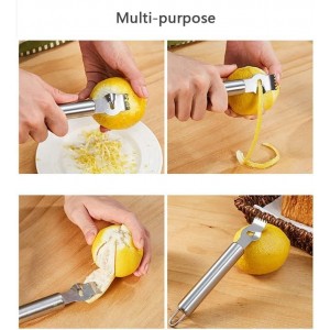 2Pcs Stainless Steel Lemon Zester Grater with Hole Citrus Orange Peeling Tool Fruit Peelers Mandolines and Slicers Graters, Peelers and Slicers