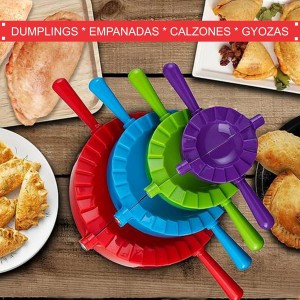 Dumpling Maker Press Mold Set of 4 - Gyoza Pot Pie Maker, Dough Press, Empanada Press 5 inch, Empanada Maker Press 6 inch, Chinese Soup Dumpling, Dumpling Mold, Ravioli, Dumpling potsticker maker