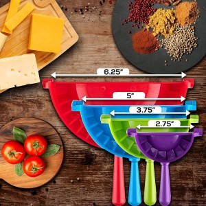 Dumpling Maker Press Mold Set of 4 - Gyoza Pot Pie Maker, Dough Press, Empanada Press 5 inch, Empanada Maker Press 6 inch, Chinese Soup Dumpling, Dumpling Mold, Ravioli, Dumpling potsticker maker