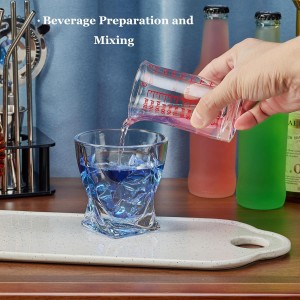 Ackers 4oz Glass Measuring Cup – Shot Glass with Ounce,Ml,Cups Markings for Kitchen & Bar(Red Line)