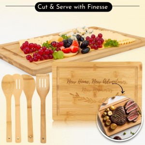 House Warming Gifts New Home – Home Essentials for New Home Gift Set Includes Scented Candle, Bamboo Cutting Board, Soap Set, Towels, Salt and Pepper Shaker – Luxury New House Must Haves