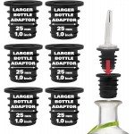 Esatto Liquor Pourer Adapters - 6 Pieces Set, Perfect for Large Olive Oil Bottles and Liquor Bottles - Up to 1 Inch/25mm Neck Converts Any Spout into a Large Pour Spout