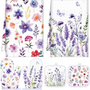Spring Lavender Oven Mitts and Pot Holde...