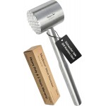 Meykers Meat Tenderizer Mallet | Dishwasher Safe | All 304 Stainless Steel | Perfect Weight | Meat Hammer Pounder Flattner Beater | for Steak Beef Chicken Pork | Kitchen Tool for Cooking