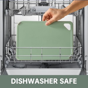 Plastic Cutting Board Set of 3-Cutting Boards for Kitchen BPA Free, Large-Small Chopping Boards Non-Slip for Cooking Camping Dishwasher Safe, Reversible, with Grip Handle, 15"×10"×0.6" Green