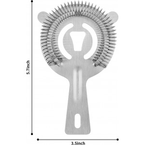 Tifanso Cocktail Strainer Bar Tools - 2PCS Bar Strainer with High Density Spring, Stainless Steel Bartender Accessories for Filtering Cocktail Drink, Professional Bartending Tools with Filter for Home