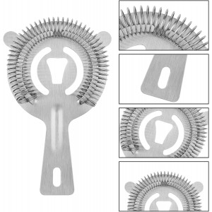 Tifanso Cocktail Strainer Bar Tools - 2PCS Bar Strainer with High Density Spring, Stainless Steel Bartender Accessories for Filtering Cocktail Drink, Professional Bartending Tools with Filter for Home