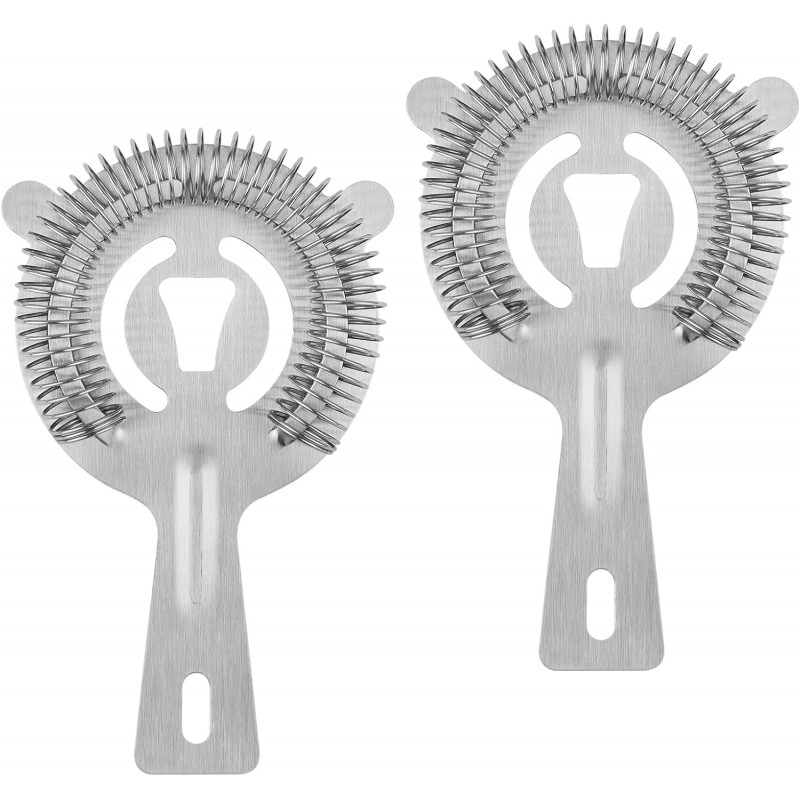Tifanso Cocktail Strainer Bar Tools - 2PCS Bar Strainer with High Density Spring, Stainless Steel Bartender Accessories for Filtering Cocktail Drink, Professional Bartending Tools with Filter for Home
