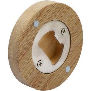 30PCS DIY Bamboo Round Shape Bottle Openers Coaster Fridge Magnet Refrigerator Sticker Bar Decoration Beer Bottle Opener