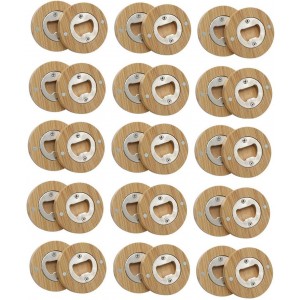 30PCS DIY Bamboo Round Shape Bottle Open...