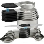 Magnetic Measuring Cups and Spoons Set Stainless Steel Stackable 7 Magnetic Metal Measuring Cup 8 Magnetic Measuring Spoon with Leveler for Dry Liquid Ingredient