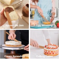 Skinny Wooden Spurtle for Sourdough Bread Baking Supplies Essentials Sourdough Starter Whisk Stirring Spoon Teak Wood Spatula for Cooking Utensils Spurtles Kitchen Tools Mixing Jar Spatulas Scraper