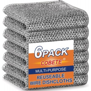 COBETE Non Scratch Wire Dishcloth,Double...