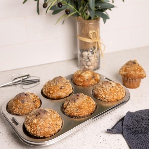 Fox Run Stainless Steel Extra Large Muffin and Cupcake Pan, 6 Cup