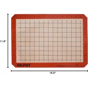 Silpat The Original Premium Non-Stick Silicone Baking Mat, Gridded Half Sheet Size, 11-5/8 x 16-1/2