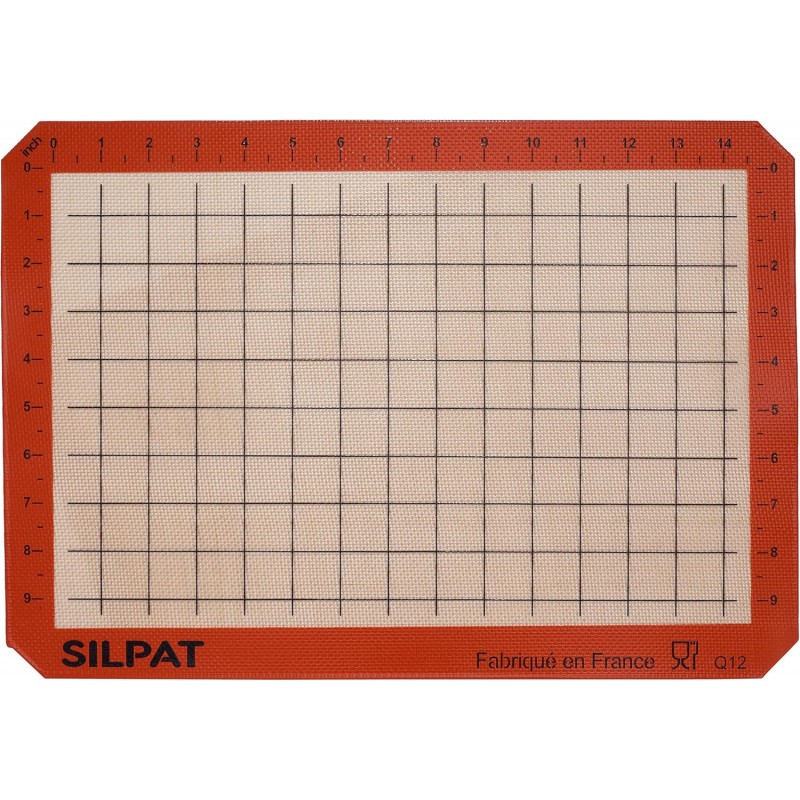 Silpat The Original Premium Non-Stick Silicone Baking Mat, Gridded Half Sheet Size, 11-5/8 x 16-1/2