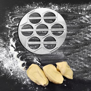1pc Practical Dumpling Mold 14-Hole Dumpling Maker Aluminum Alloy Pelmeni Maker Meat Dumpling Press for Home Restaurant Silver