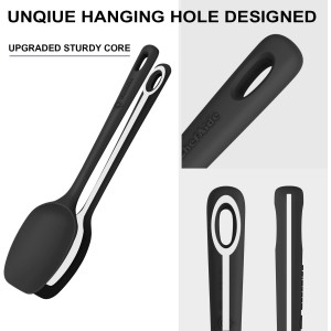 5 Pieces Silicone Spatula Set, Food Grade Rubber Spatula, Upgrade Strong Handle with Ergonomic Grip, Heat Resistant Up to 600°F for Nonstick Cookware, Cooking Black