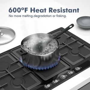 5 Pieces Silicone Spatula Set, Food Grade Rubber Spatula, Upgrade Strong Handle with Ergonomic Grip, Heat Resistant Up to 600°F for Nonstick Cookware, Cooking Black