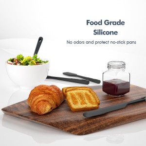 5 Pieces Silicone Spatula Set, Food Grade Rubber Spatula, Upgrade Strong Handle with Ergonomic Grip, Heat Resistant Up to 600°F for Nonstick Cookware, Cooking Black