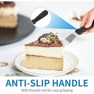 3 PCS Icing Spatulas, Offset Spatula, Stainless Steel Cake Decorating Spatulas Set 6/8/10 inch Professional Angled Cake Spatula Plastic Frosting Handle for Home, Kitchen or Bakery by XEKIGU